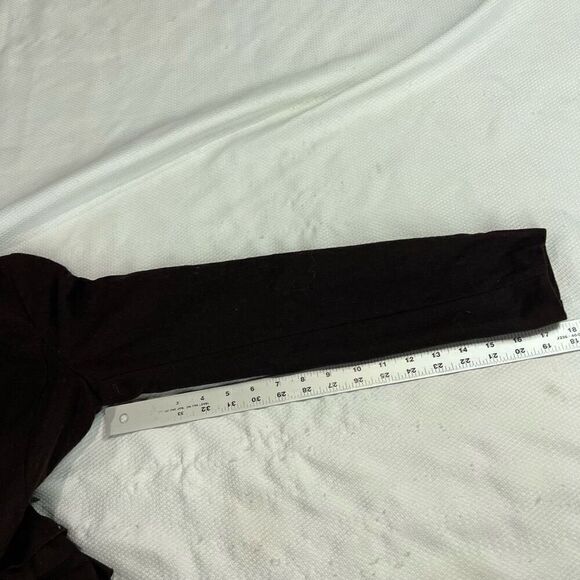 Cecico Brown Wool Blend Ruffle Hem Zip Up Button Closure Sz S Women’s - Picture 7 of 10